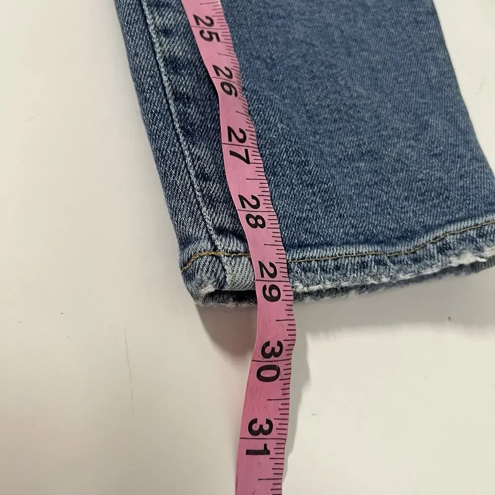 AGOLDE Pinch Waist Stovepipe Jeans Denim Size 30 Super High Rise Blue A165b - Picture 14 of 15
